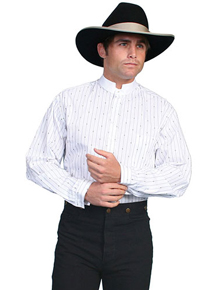 Scully Wyatt Stripe Shirt - White - Men's Old West Shirts | Spur Western Wear