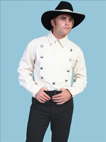 Scully Bib Front Shirt - Natural - Men's Old West Shirts | Spur Western Wear