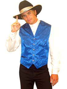 Wah Maker Silk Floral Vest - Royal - Men's Old West Vests And Jackets | Spur Western Wear
