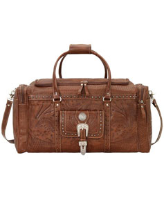 American West Retro Romance Leather Western Rodeo Bag - Antique Brown - Western Luggage | Spur Western Wear
