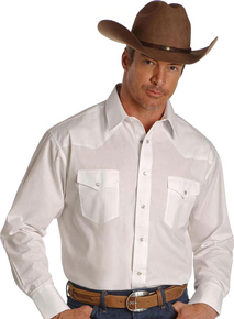 Wrangler Long Sleeve Western Shirt - White - Men's Western Shirts | Spur Western Wear