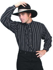 Scully Lawman Striped Shirt - Black - Men's Old West Shirts | Spur Western Wear