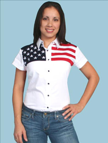 Scully Stars & Stripes Short Sleeve Western Shirt - Ladies Western Shirts | Spur Western Wear