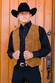 Cripple Creek Cow Suede Western Vest - Rust - Men's Leather Western Vests and Jackets | Spur Western Wear