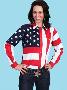 Scully Patriotic Long Sleeve Western Shirt - Ladies' Western Shirts | Spur Western Wear