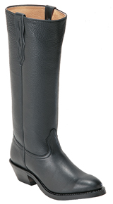 Boulet Black Deertanned Stove Pipe Cowboy Boot