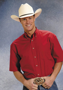 Roper Poplin Short Sleeve Western Shirt - Red - Men's Western Shirts | Spur Western Wear