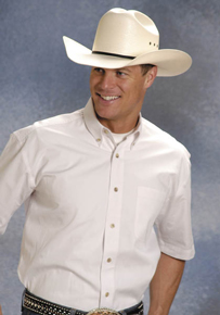 Roper Poplin Short Sleeve Western Shirt - White - Men's Western Shirts | Spur Western Wear