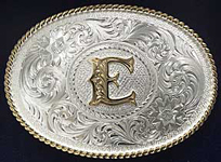 Montana Silversmiths Initial E Western Belt Buckle - Western Belt Buckles | Spur Western Wear