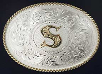 Montana Silversmiths Initial S Western Belt Buckle - Western Belt Buckles | Spur Western Wear