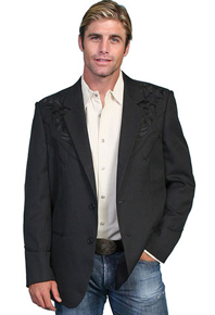 Scully Embroidered Sport Coat - Black with Black - Men's Western Suit Coats, Suit Pants, Sport Coats, Blazers | Spur Western Wear