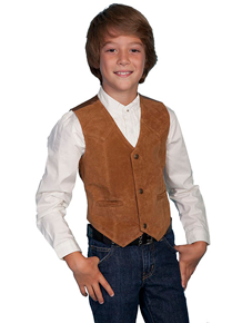 Scully Boar Suede Western Vest - Tan - Boys' Old West Vests And Jackets | Spur Western Wear