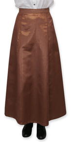 Wah Maker Moire Gibson Girl Skirt - Chocolate - Ladies' Old West Skirts | Spur Western Wear
