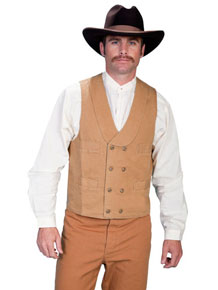 Scully Double-Breasted Canvas Vest – Brown - Men's Western Vests and Jackets | Spur Western Wear