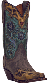 Dan Post Vintage Blue Bird Western Boot - Chocolate - Ladies' Western Boots | Spur Western Wear