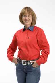Roper Contrast Collar Long Sleeve Western Shirt - Red - Ladies' Western Shirts | Spur Western Wear