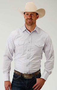 Roper Striped Long Sleeve Snap Front Western Shirt, Men's Western Shirts | Spur Western Wear
