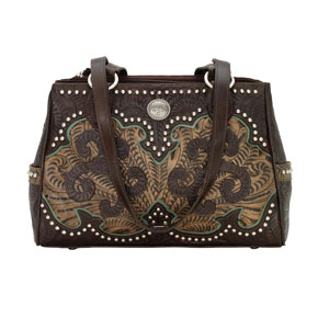 American West Annie's Secret Concealed Carry Tote - Chocolate & Brown - Ladies' Western Handbags And Wallets | Spur Western Wear