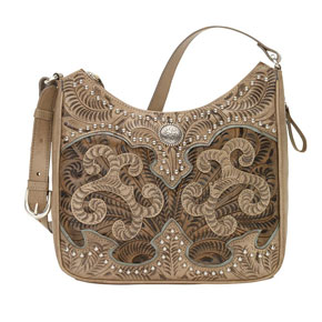 American West Annie's Secret Concealed Carry Shoulder Bag - Sand & Brown - Ladies' Western Handbags And Wallets | Spur Western Wear