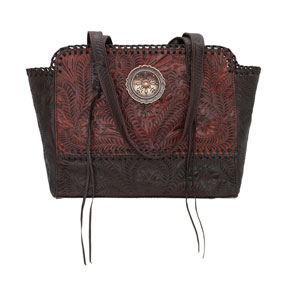 American West Annie's Secret Concealed Carry Zip-Top Tote - Distressed Crimson - Ladies' Western Handbags And Wallets | Spur Western Wear
