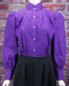Frontier Classics Prairie Blouse - Purple Print - Ladies' Old West Clothing | Spur Western Wear