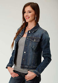 Roper Stretch Denim Jacket - Blue - Ladies' Western Outerwear | Spur Western Wear