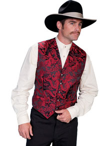 Scully "Hells Fire" Dragon Vest – Red and Black  - Men's Western Vests and Jackets | Spur Western Wear