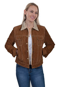 Scully Boar Suede Leather Jean Jacket - Cinnamon - Ladies Leather Jackets | Spur Western Wear