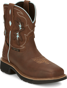 Justin  Ladies Waterproof Square Nano Composite Toe Work Boot, - Ladies' Western Boots | Spur Western Wear