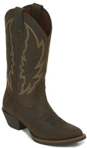 Justin Stampede Rosella Western Boot - Chocolate - Ladies' Western Boots | Spur Western Wear