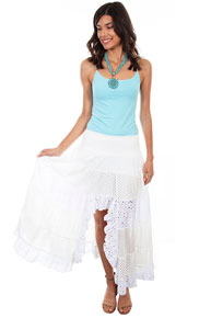 Scully Cantina Lace Skirt - White - Ladies' Western Skirts And Dresses | Spur Western Wear