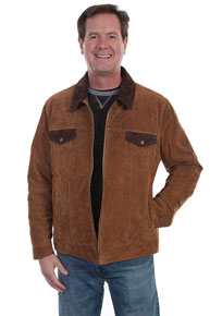Scully Concealed Carry Suede Leather Western Jacket - Cafe Brown - Men's Leather Western Vests and Jackets | Spur Western Wear
