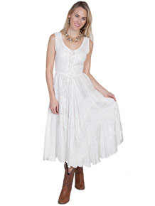 Scully Honey Creek Lace Front Dress - Ivory - Ladies' Western Skirts And Dresses | Spur Western Wear