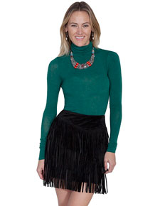 Scully Boar Suede Leather Skirt - Black - Ladies' Western Skirts And Dresses | Spur Western Wear