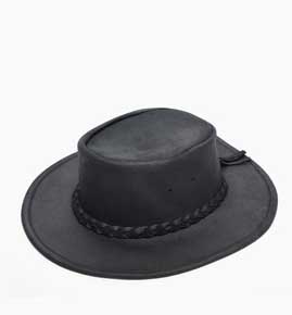 Minnetonka®"Fold Up"Leather Hat - Black - Cowboy Hats | Spur Western Wear
