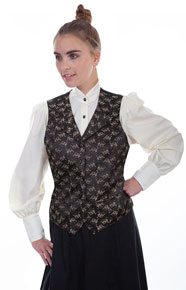 Scully Floral Print Vest - Brown - Ladies Vests And Jackets | Spur Western Wear