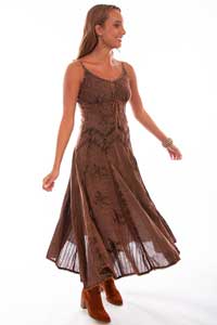 Scully Honey Creek Spaghetti Strap Dress - Copper - Ladies' Western Skirts And Dresses | Spur Western Wear