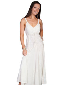 Scully Honey Creek Spaghetti Strap Dress - Ivory - Ladies' Western Skirts And Dresses | Spur Western Wear