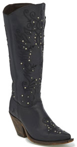 Justin Queen Western Boot - Black - Ladies' Western Boots | Spur Western Wear
