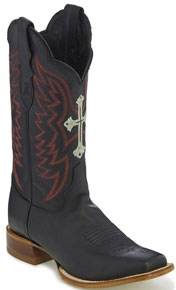 Justin Silky Western Boot - Black - Ladies' Western Boots | Spur Western Wear