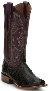Tony Lama Farron Full Quill Ostrich Western Boot - Black - Ladies' Western Boots | Spur Western Wear