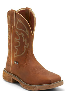 Justin Stampede Rush Rustic Tan Waterproof Steel Toe Work Boot - Men's Western Boots | Spur Western Wear