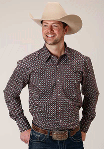 Roper Red Currant Foulard Long Sleeve Snap Front Western Shirt - Big & Tall- Men's Western Shirts | Spur Western Wear