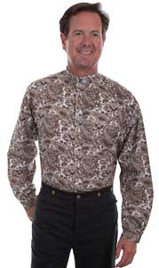 Scully Brown Paisley Old West  Shirt, - Men's Old West Shirts | Spur Western Wear