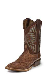 Justin Poteet Tobac Full Quill Ostrich Western Boot - Men's Western Boots | Spur Western Wear