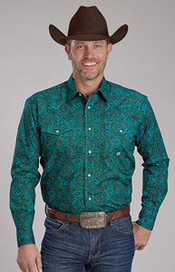 Roper " Taos Turquoise" Western Shirt, - Men's Western Shirts | Spur Western Wear