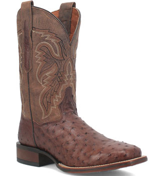 Dan Post Alamosa Full Quill Ostrich Western Boot - Chocolate , - Men's Western Boots | Spur Western Wear