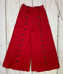 Frontier Classics Button Front Split Riding Skirt -Red,- Ladies' Old West Skirts and Dresses | Spur Western Wear
