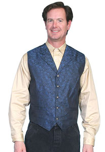 Scully Red Silk Floral Single Breasted Vest