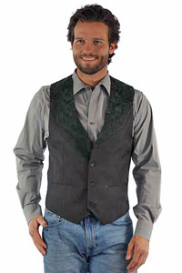 Scully Black Embroidered Vest  - Men's Western Vests and Jackets | Spur Western Wear